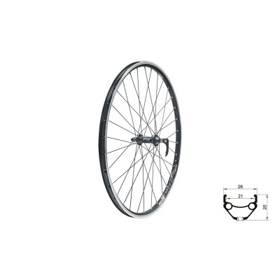 Zapletené kolo přední KLS DRAFT V-brake F, 26", black